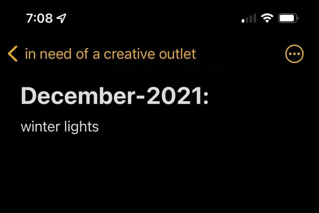 in need of a creative outlet: take&nbsp;1